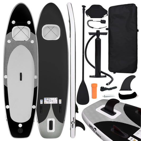 vidaXL Inflatable Stand Up Paddle Board Set Black 300x76x10 cm - Ripple Boards