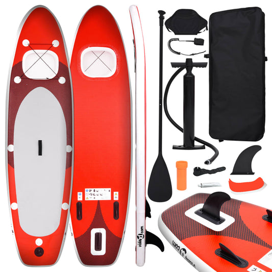 vidaXL Inflatable Stand Up Paddle Board Set Red 360x81x10 cm - Ripple Boards