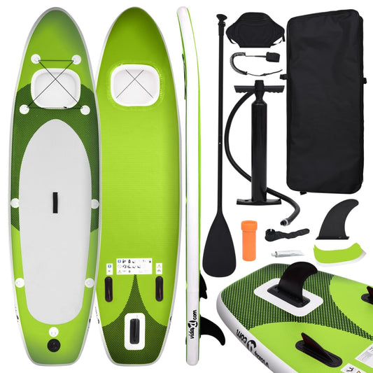 vidaXL Inflatable Stand Up Paddle Board Set Green 300x76x10 cm - Ripple Boards